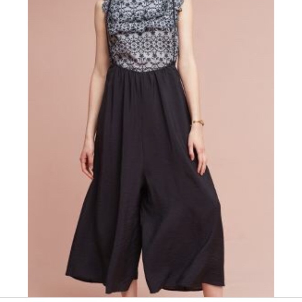 NWT ANTHROPOLOGIE Suspender Jumpsuit Medium - Picture 2 of 4